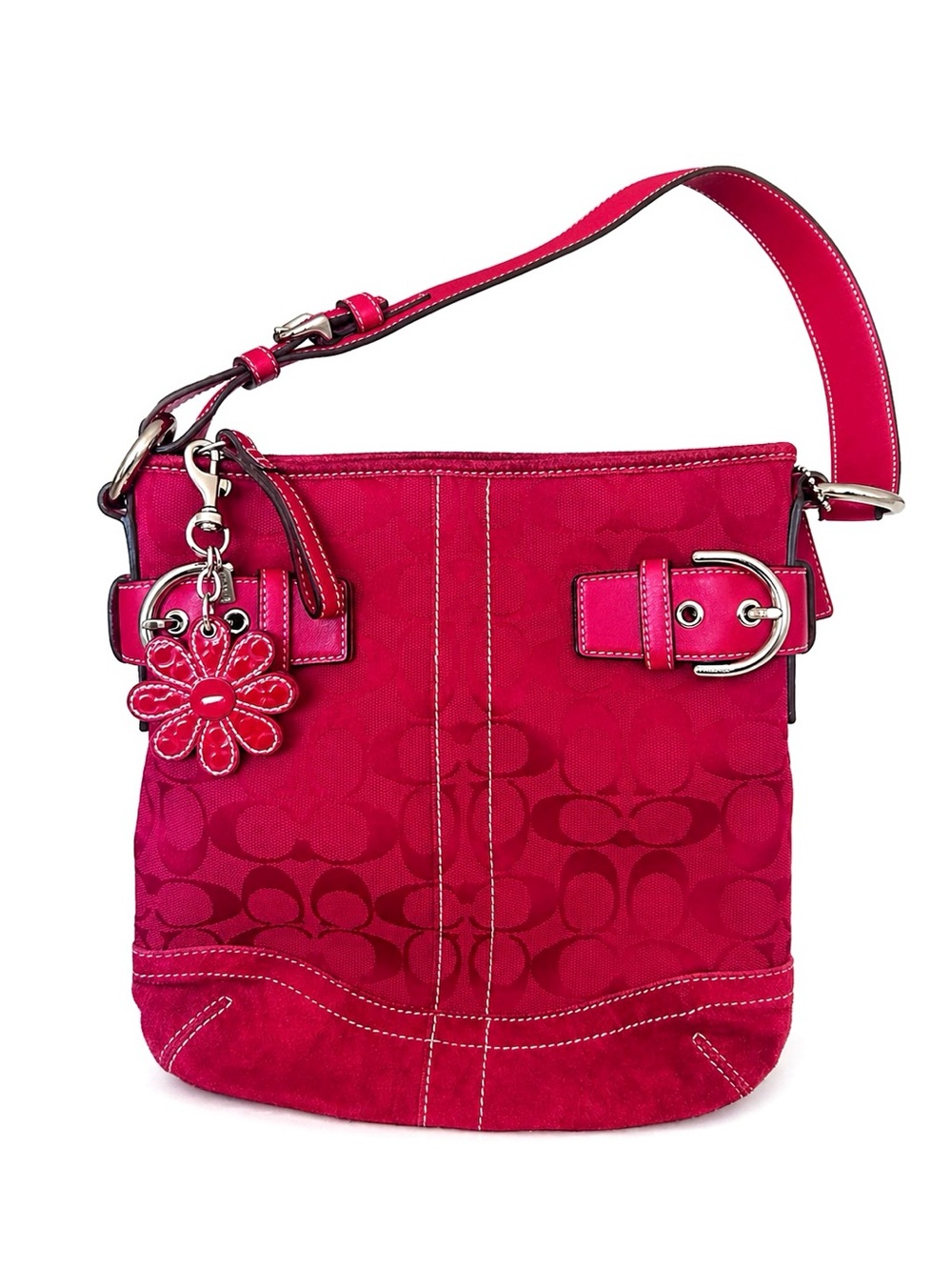 Y2K Coach Signature Soho Red Slim Shoulder Bag